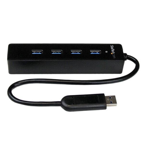 StarTech.com Hub USB 3.0 - StarTech.com - ST4300PBU3 - 4 ports - Câble intégré - Noir