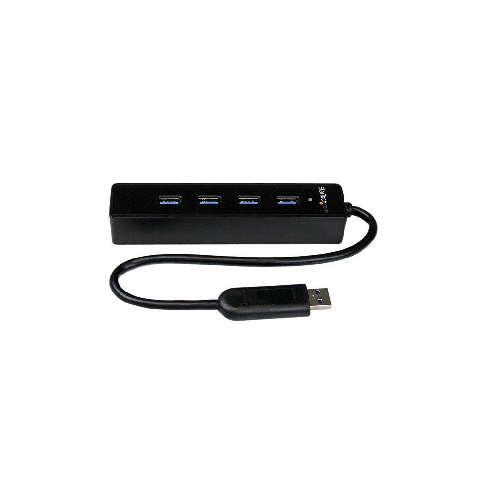 StarTech.com 4 Port Portable SuperSpeed USB 3.0 Hub with Built-in Cable