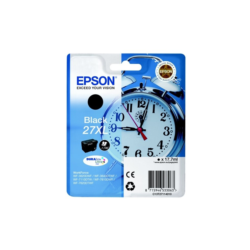 Epson 27XL Ink Cartridge DURABrite Ultra High Yield Alarm Clock Black - Image 15