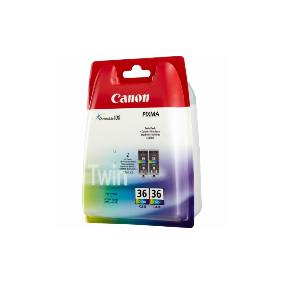 Canon 1511B018 (CLI-36) Ink cartridge color, 249 pages, 12ml, Pack qty 2