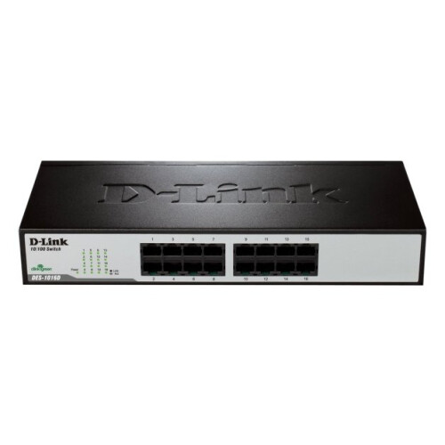 D-Link DES-1016D Unmanaged Fast Ethernet (10/100) Black