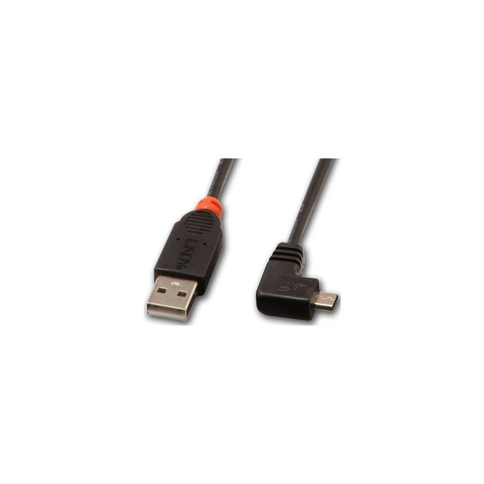 Lindy 1M, Usb 2.0 A/Micro Usb B, 90Â°, M/M 1M Usb A Micro-Usb B Black 4002888319768