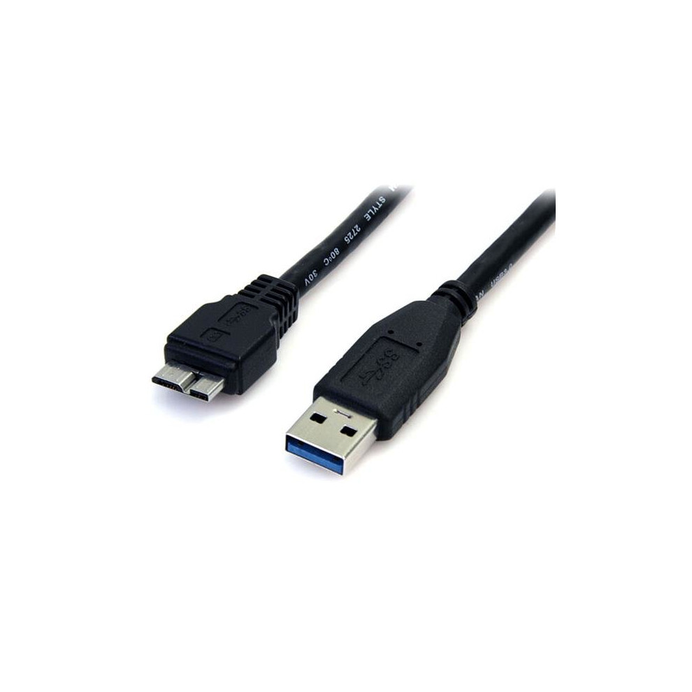 StarTech.com 0.5m (1.5ft) Black SuperSpeed USB 3.0 Cable A to Micro B - M/M