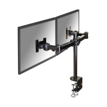 Bureau-standaard voor 2 LCD-schermen - NEWSTAR Full Motion Dual Desk Mount (klem) FPMA-D960D - Zwart