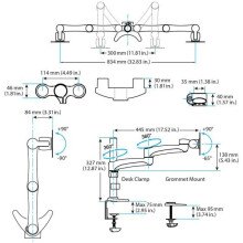 STARTECH.COM Articulated arm voor 2 monitoren - Met kabelbeheer en verstelbare hoogte - Dubbel scherm bureauhouder