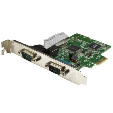 STARTECH PCI Express kaart met 2 DB9 RS232 seriële poorten - PCIe seriële adapter met UART 16C1050 dual-way - PCI Express x1
