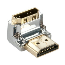 LINDY CROMO HDMI Male to HDMI Female 90 Degree Right Angle Adapter - Down