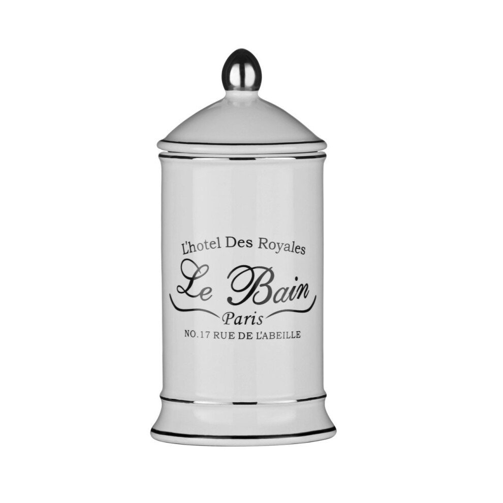 Le Bain Cotton Bud Jar - White