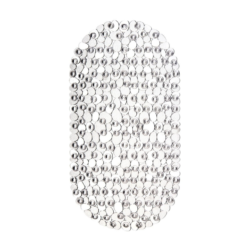Pebble Design Oval Bath Mat, Clear