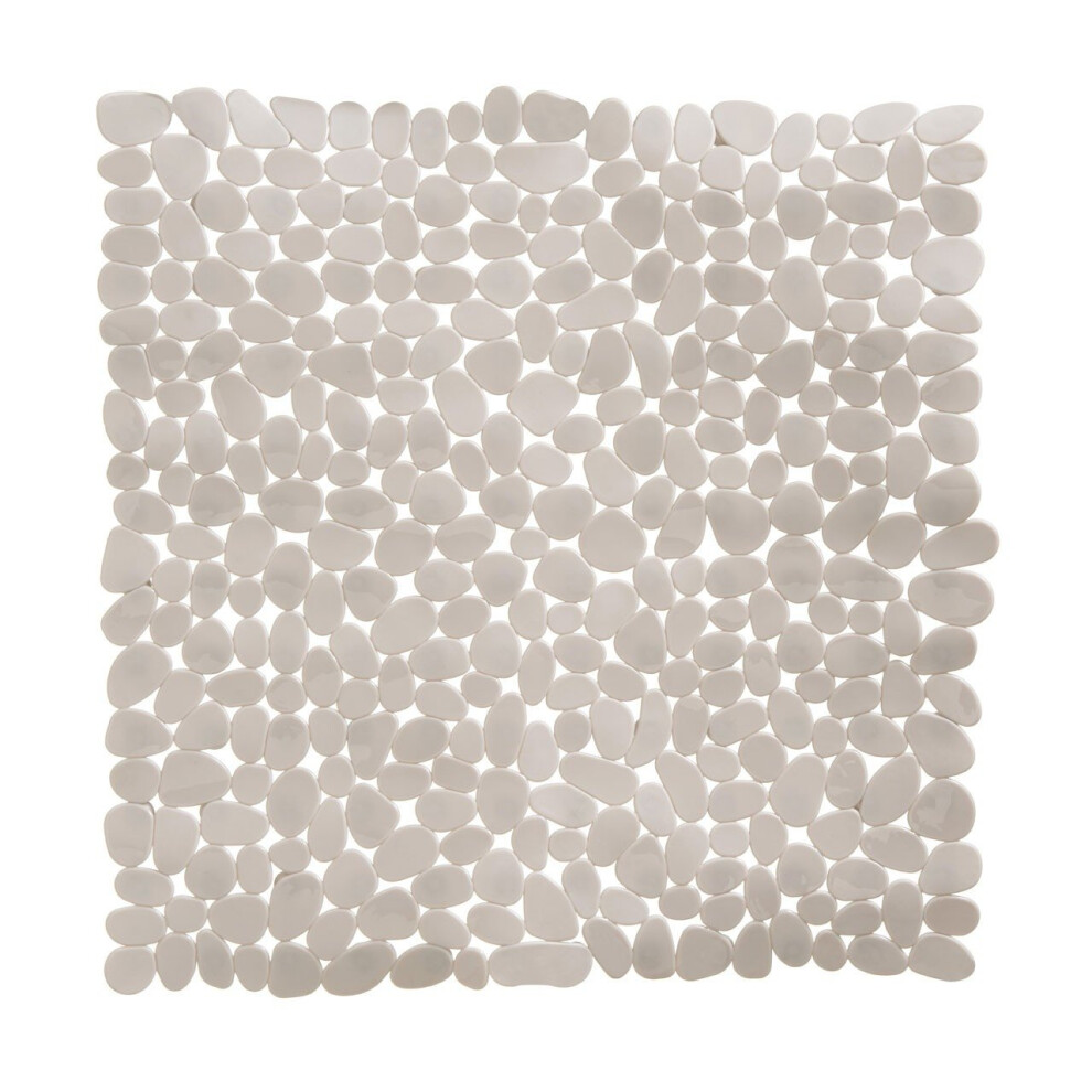 Pebble Design Square PVC Bath Mat, Grey