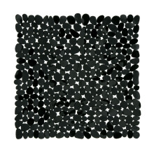Pebble Design Square PVC Bath Mat, Black