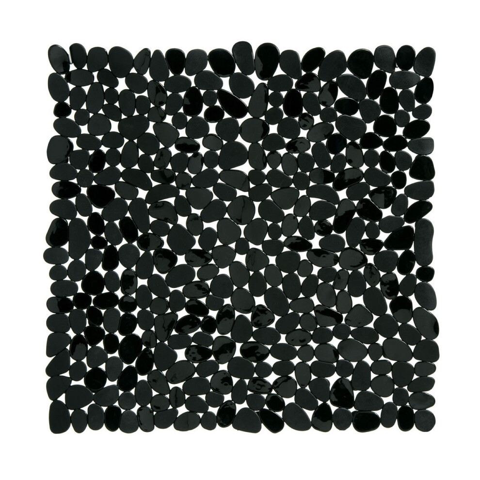 Premier Housewares Pebble Design Square Pvc Bath Mat, Black