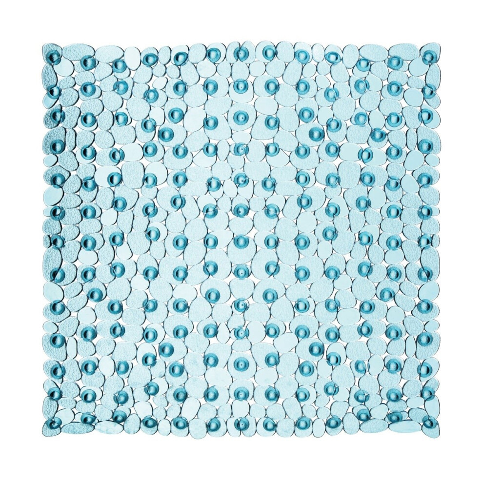 New Premier Housewares Pebble Design Square Bath Mat, Blue Pf-1605050