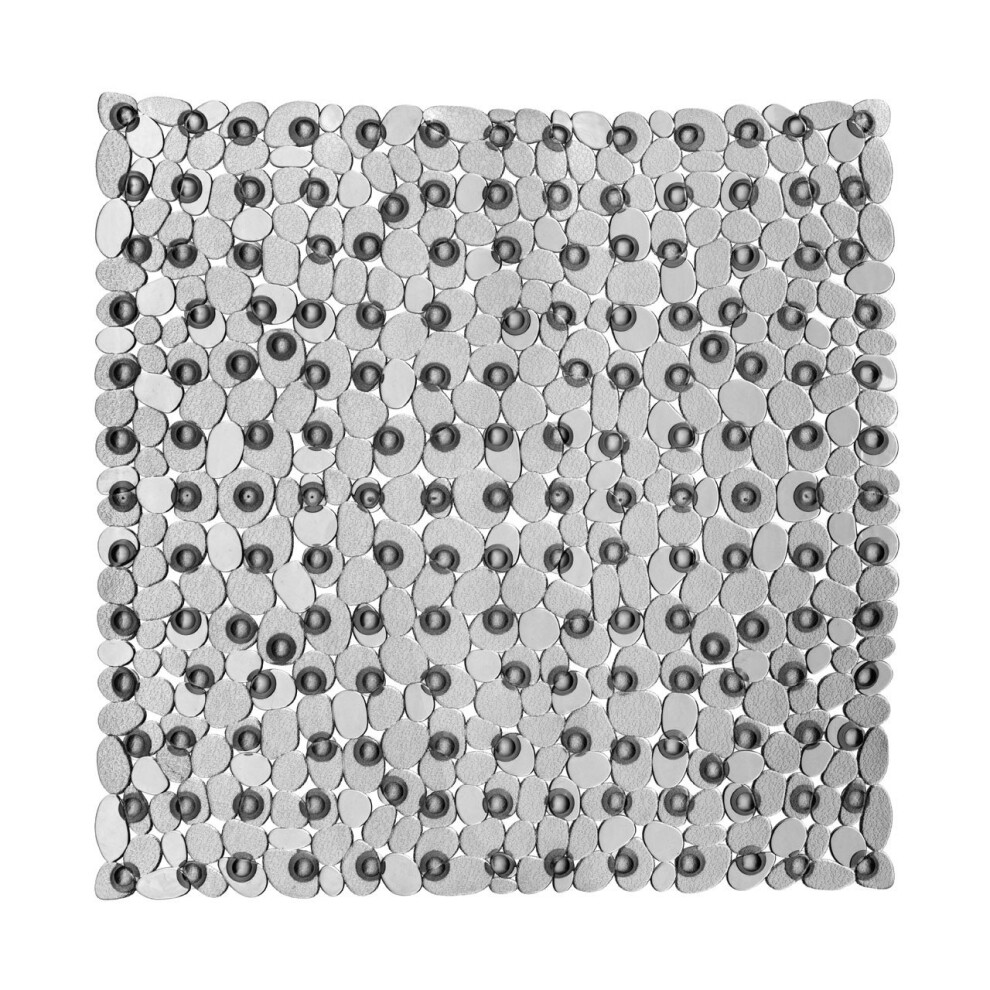 Pebble Design Square Bath Mat, Transparent Grey