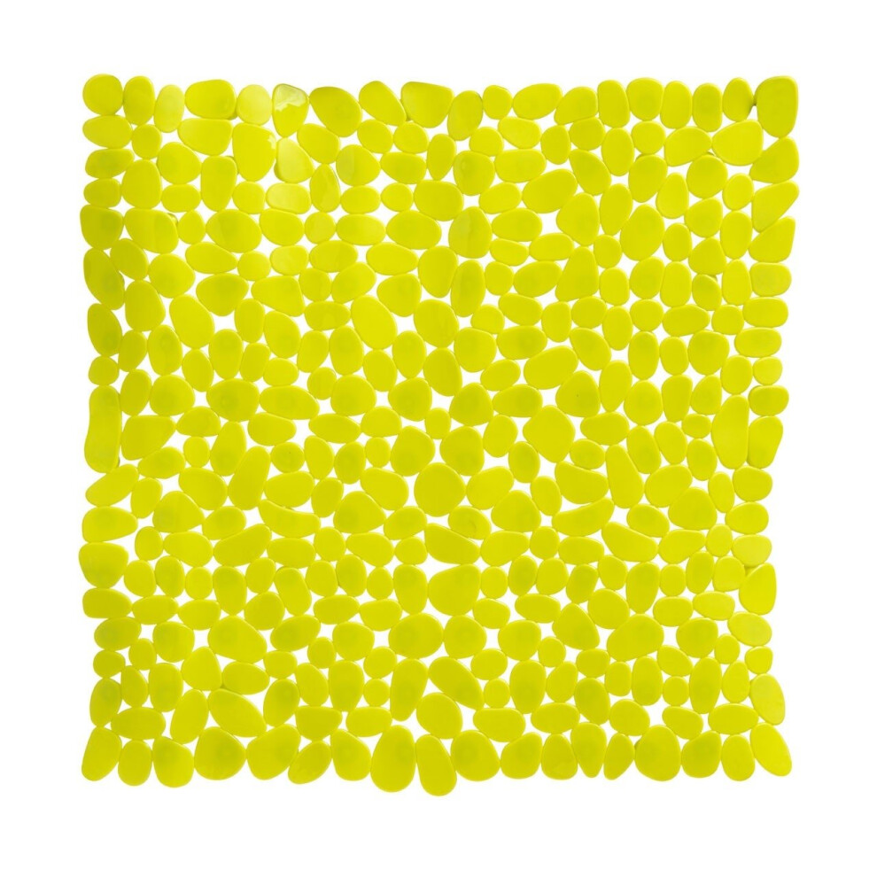 Pebble Design Square PVC Bath Mat, Lime Green