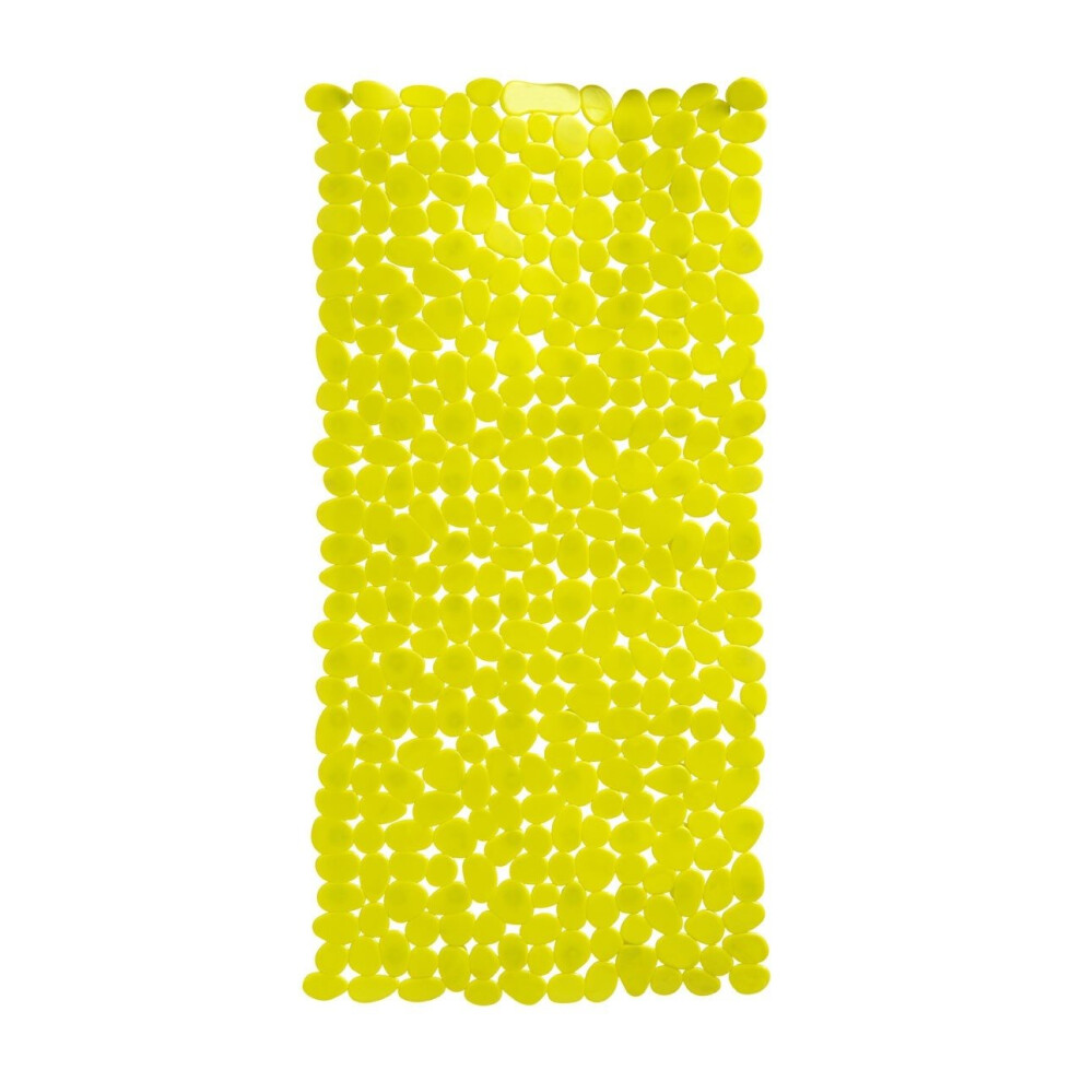 Pebble Design Rectangular PVC Bath Mat, Lime Green