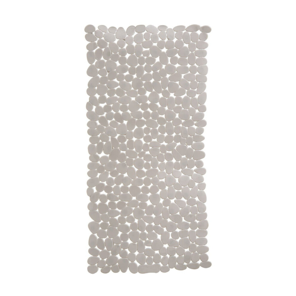 Pebble Design Rectangular PVC Bath Mat, Grey