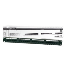 RJ45 patch panel - Zwart - 24 poorten CAT5e UTP - 1U - Binnen - Niet afgeschermd