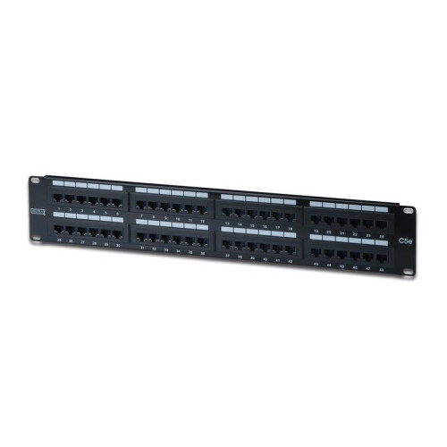 Patch panel 19" Cat 5e 48 puertos RJ45 negro - DIGITUS