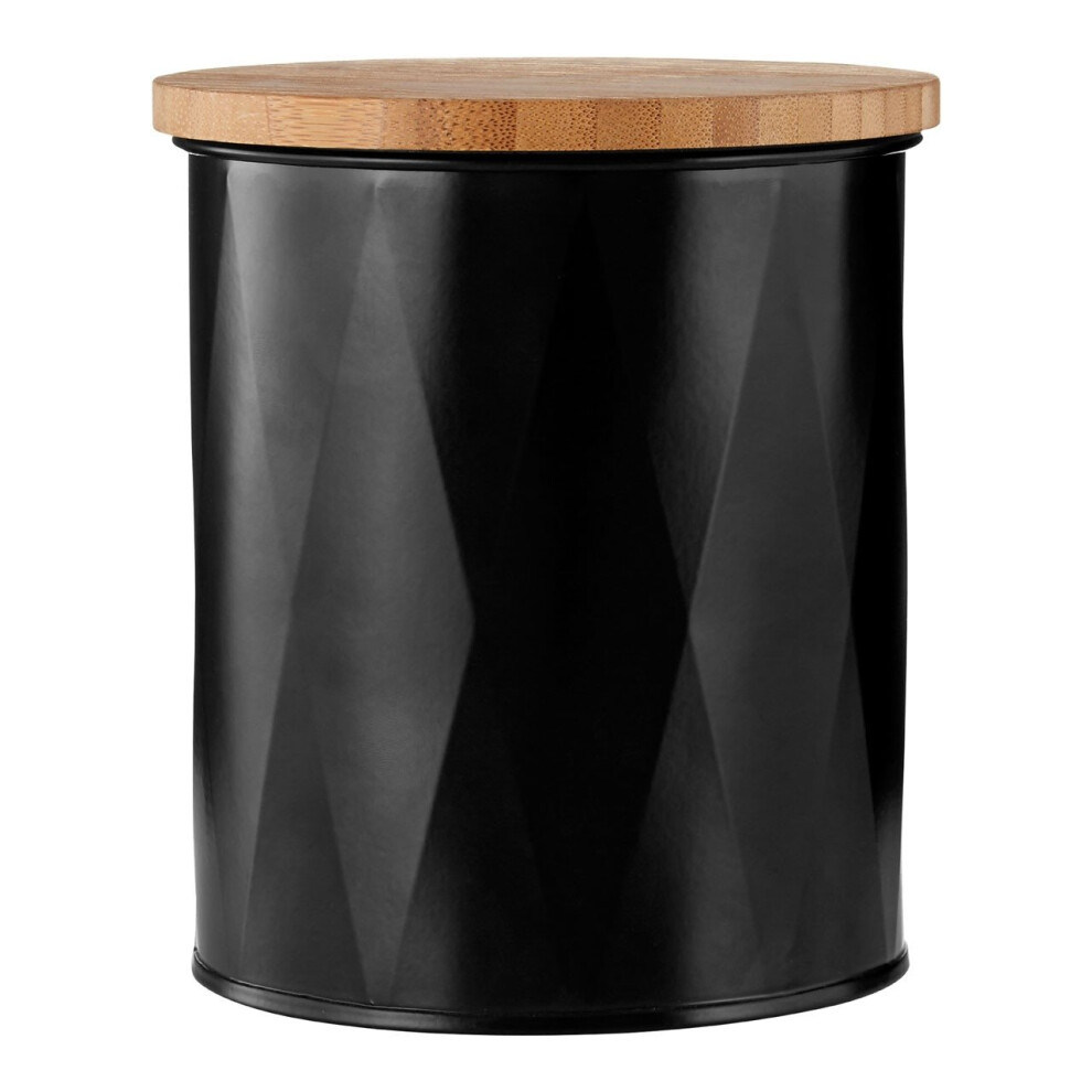 Rhombus Round Storage Canister, Small, Black