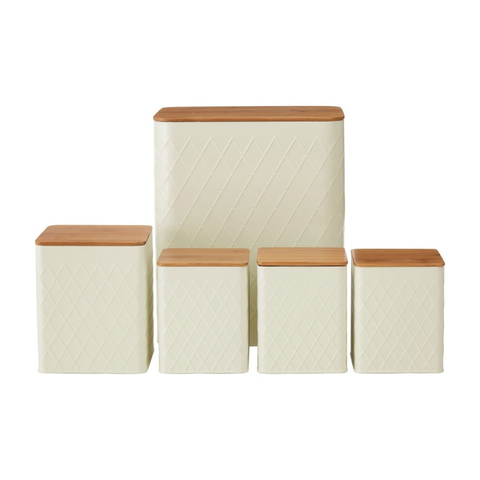 5pc Rhombus Storage Set, Cream