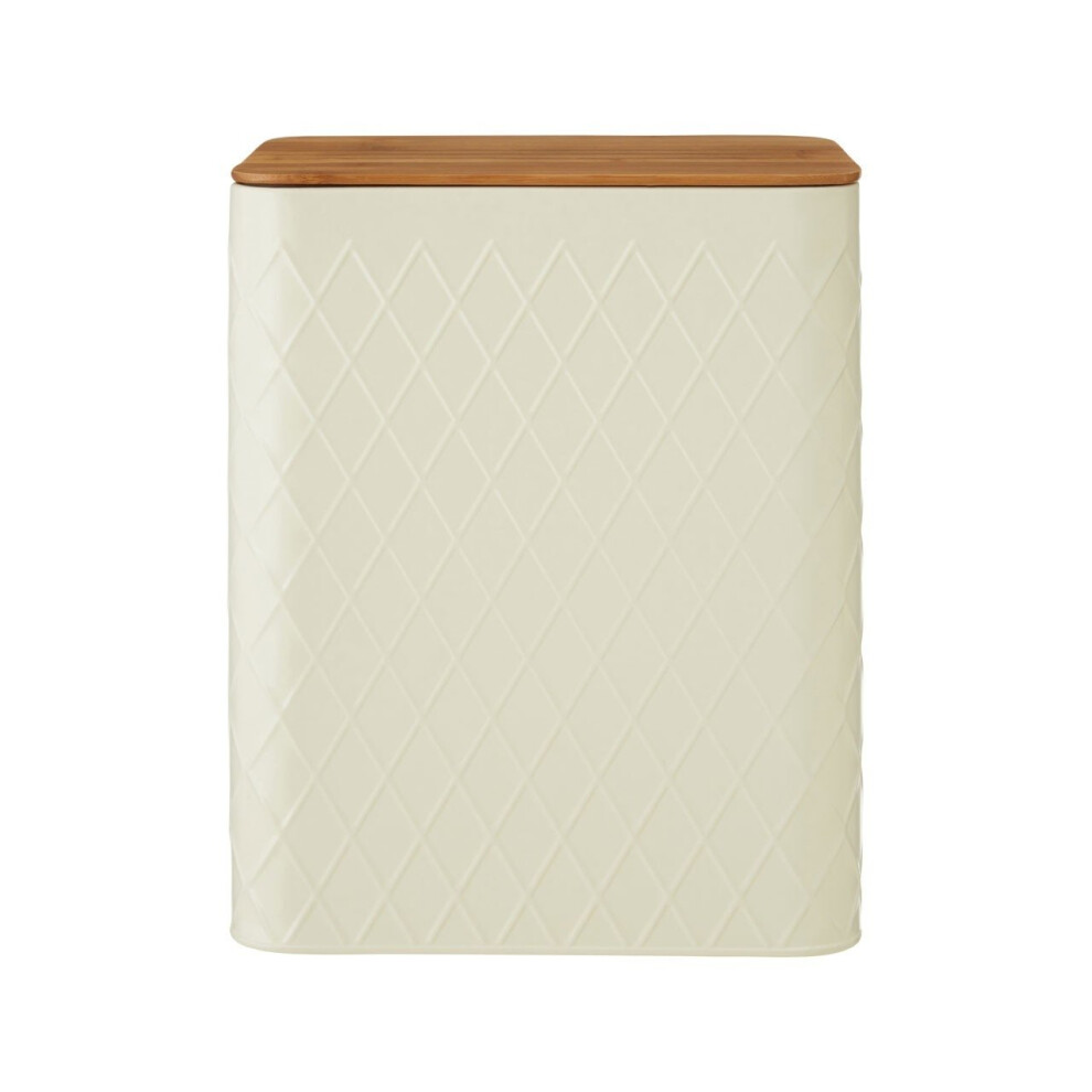 Rhombus Rectangular Storage Canister, Large, Cream