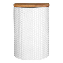 Durable White Hex Canister, Practical Design Kitchen Canister For Ingredients, Stainless Steel Canister