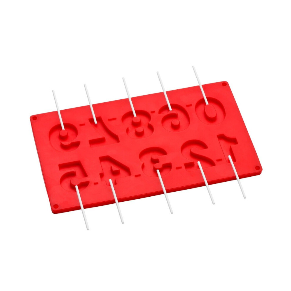 10 Numbers Cake Pop Mould - Red