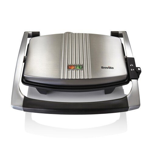 Breville VST025 Cafe Style 3-Slice Sandwich Press - Grills Paninis & Toasted Sandwiches, 3 at a Time, Stainless Steel