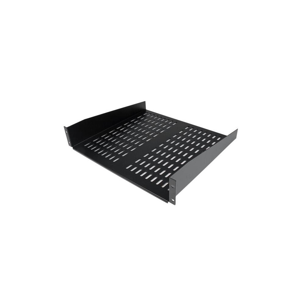 StarTech.com 2U 16in Universal Vented Rack Mount Cantilever Shelf - Fixed Server Rack Cabinet Shelf - 50lbs / 22kg