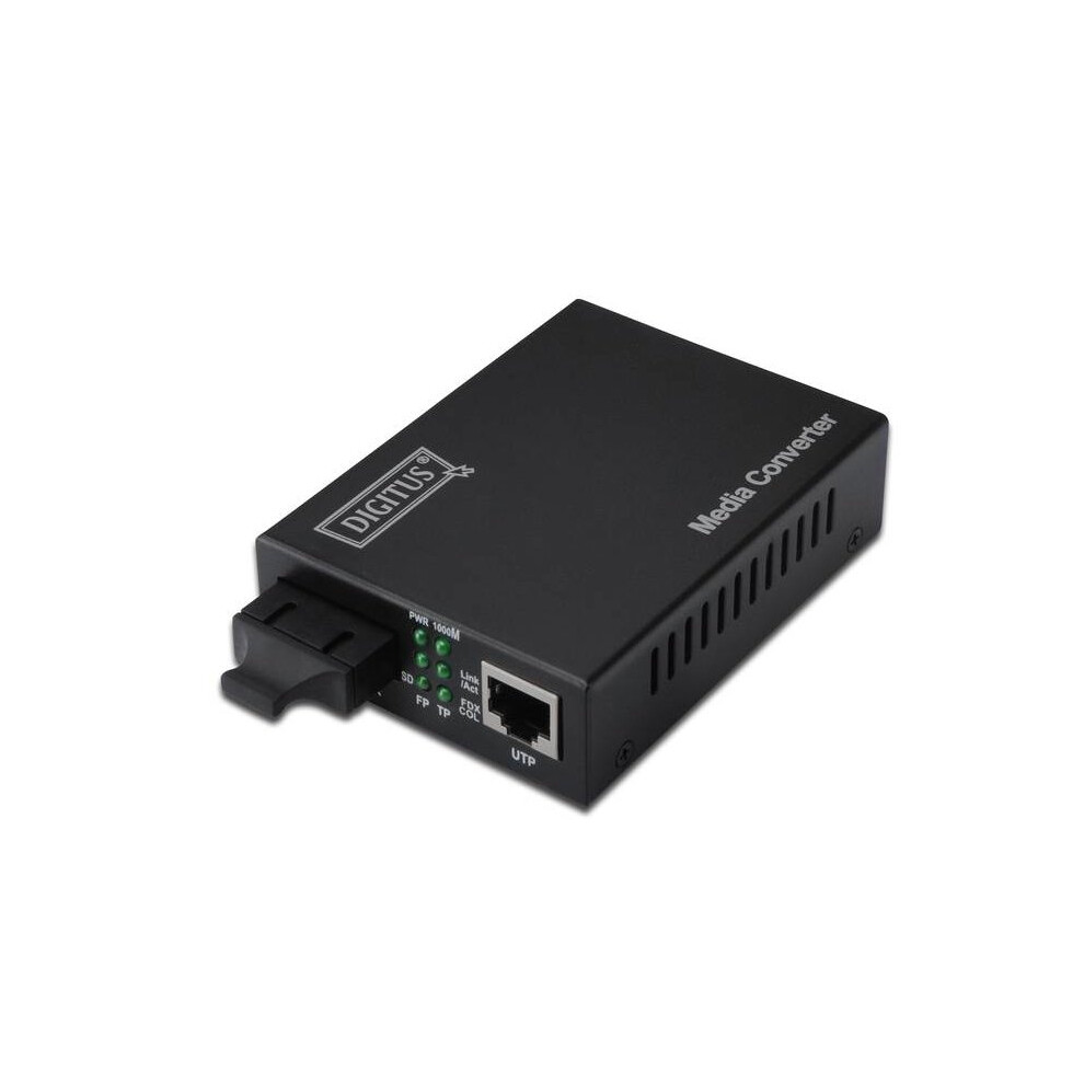 Digitus Dn-82121-1 1000Mbit/S 1310Nm Single-Mode Network Media Converter Black 4016032293132