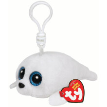 Ty Carl etto 36624 ICY Glitzeraugen Clip Seal Glubschi's Beanie Boo's, 8,5 cm, Weiß