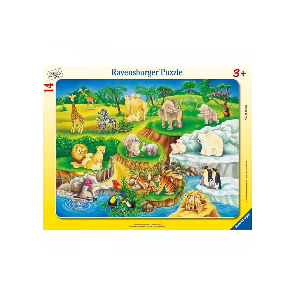 Jigsaw Puzzle - 14 Pieces - Frame Puzzle : At the Zoo