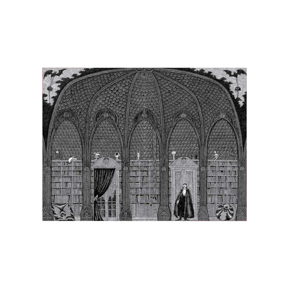 Edward Gorey: Dracula in the library of Dr. Sewards