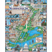 White Mountain Puzzles Washington DC - 1000 Piese Jigsaw Puzzle