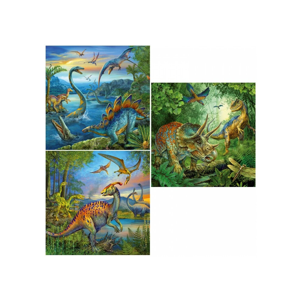 Ravensburger Dinosaur Fascination 3 x 49 Piece Jigsaw Puzzle Set - 09317 - Every Piece is Unique  Pieces Fit Together Perfectly