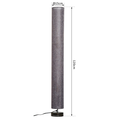 Homcom (Grey) Homcom 120cm Column Floor Lamp With Linen Shade 1
