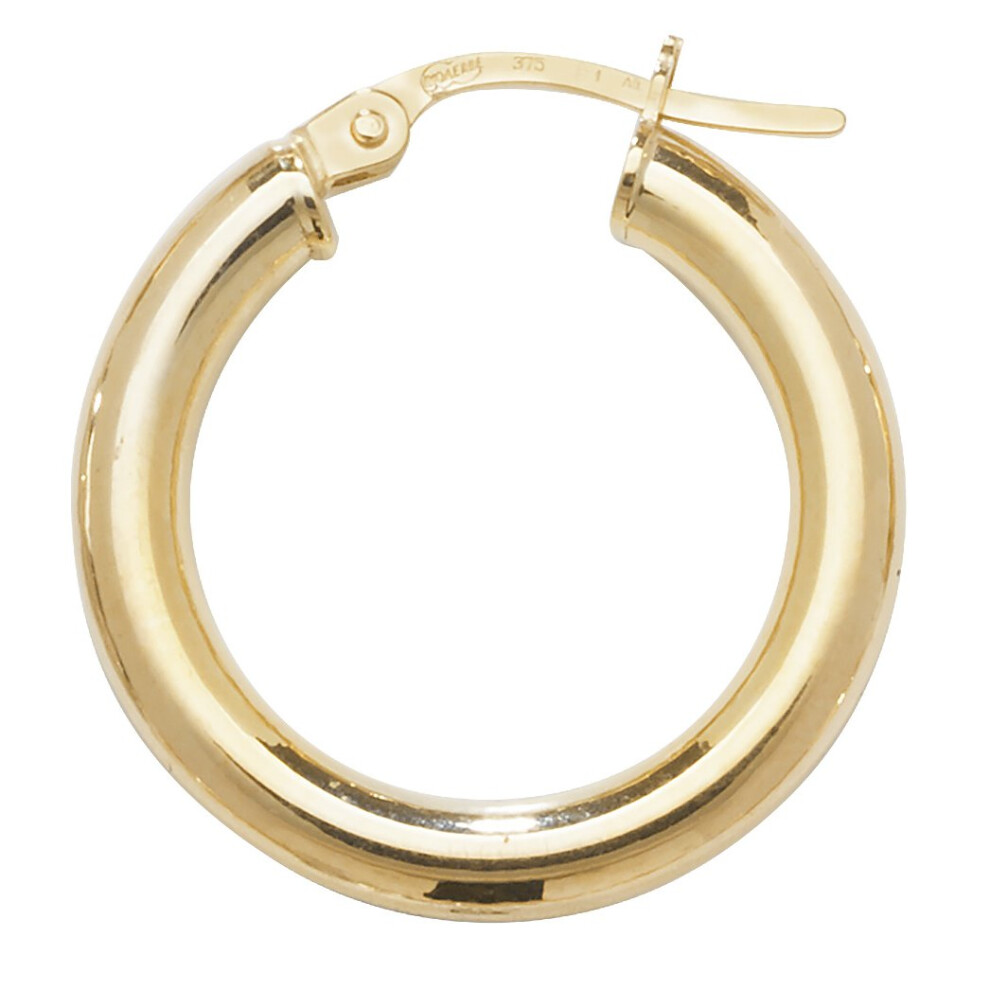 9ct Yellow Gold Large Plain Hoop Earrings