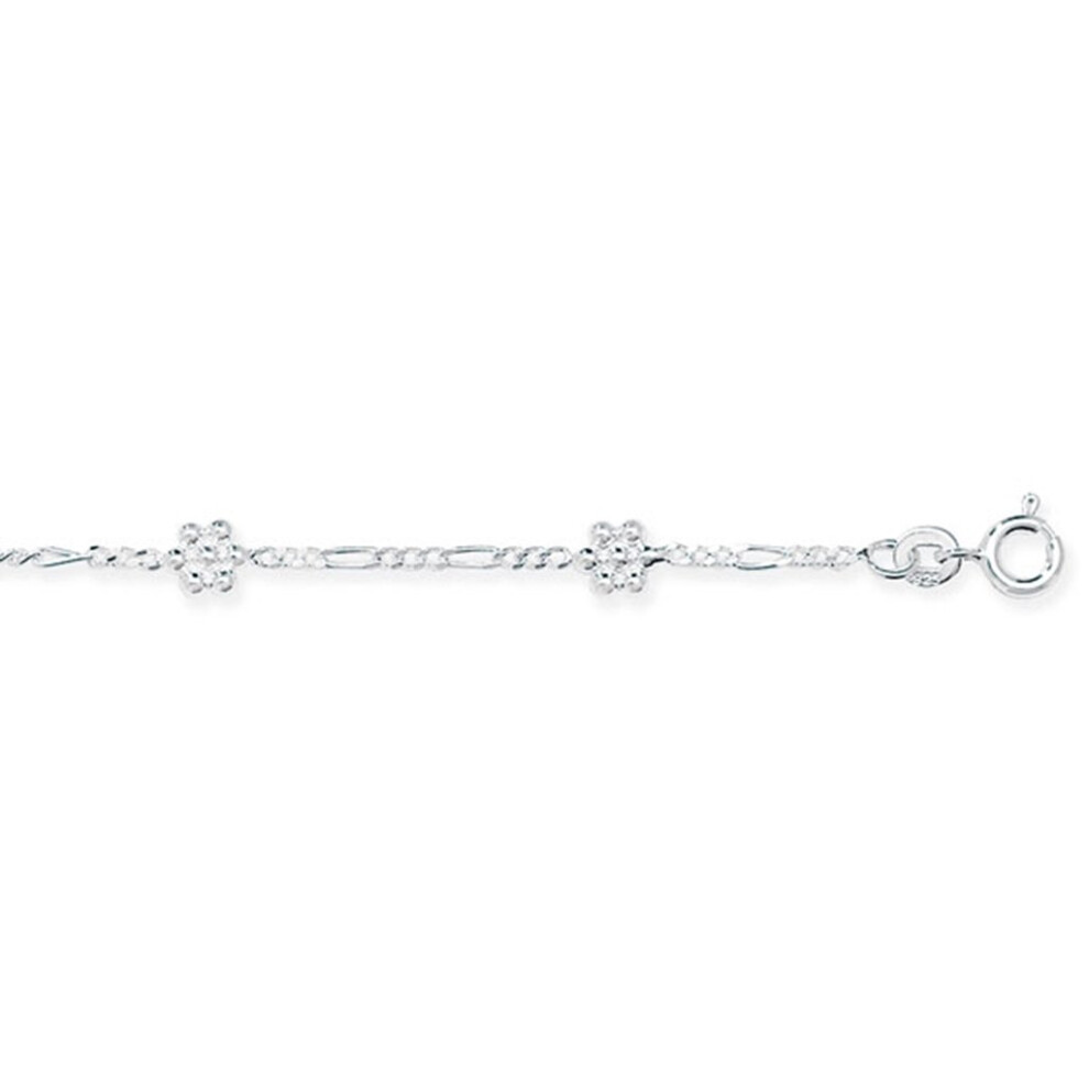 Sterling Silver Flower Anklet