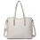 Miss Lulu (White) 3pc Women's PU Leather Handbag Set 2