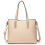 Miss Lulu (Beige) 3pc Women's PU Leather Handbag Set 2