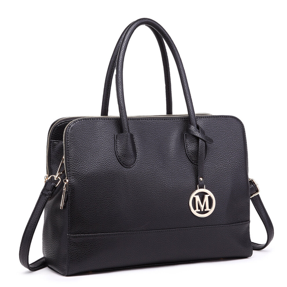 Miss Lulu ( 1726) Women's Faux Leather Laptop Handbag Black