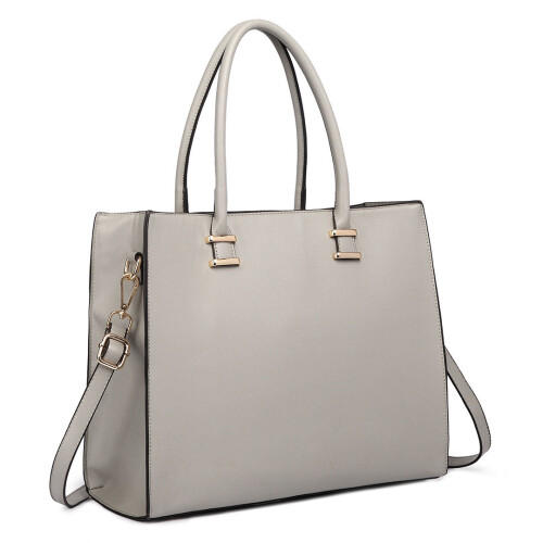Miss Lulu (Grey 1509) Miss Lulu Women Large Shoulder Handbag Tote Bag