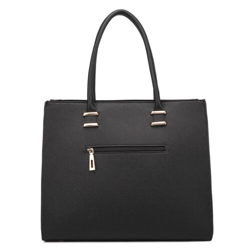 Miss Lulu (Black 1509) Miss Lulu Women Large Shoulder Handbag Tote Bag 2