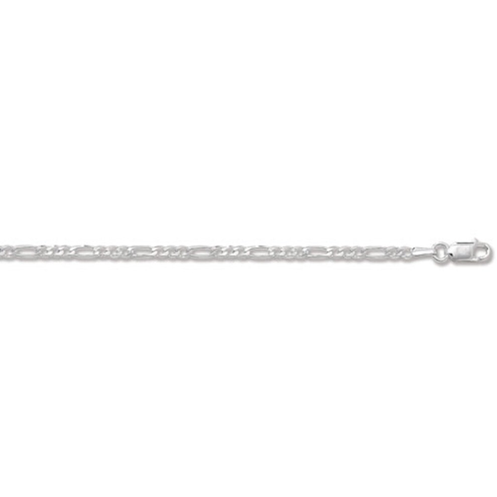 (24 Inch) Sterling Silver Light Figaro Chain Necklace - 2mm Thick - Various Lengths - 16, 18, 20, 22 and 24 Inch Long