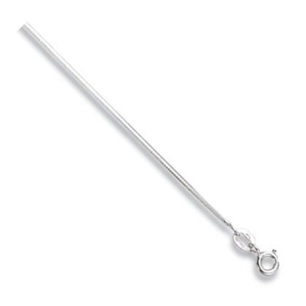 (16 Inch) 9ct White Gold Diamond Cut Snake Chain Necklace - 1mm Thick - Various Lengths - 16 and 18 Inch Long