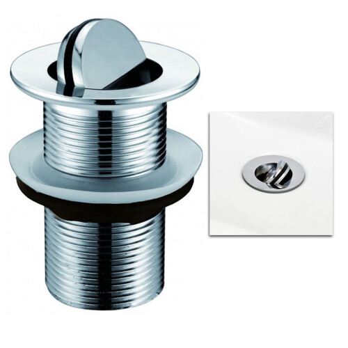 Bathroom Basin Sink Waste Chrome Flip Spin Top Plug Slotted Waste 2