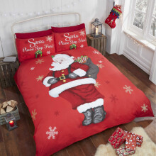 Stop Here Christmas double cotton blend duvet cover
