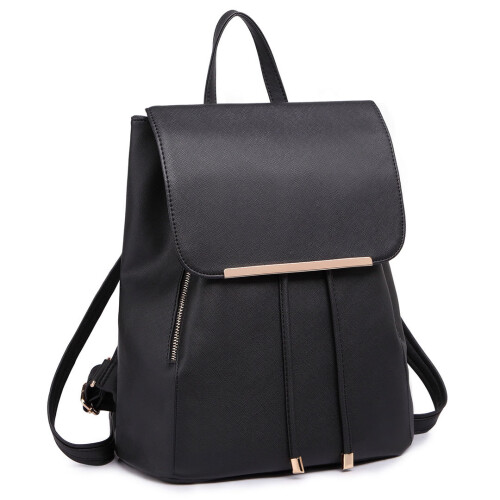 Miss Lulu (Black 1669) Faux Leather Women's Fashion Backpack