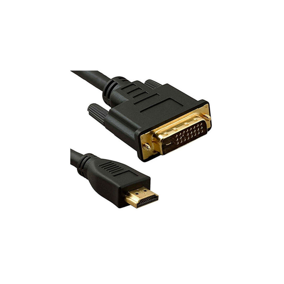 DVI-D 24+1pin Male to HDMI Digital Video Cable Lead GOLD  2m
